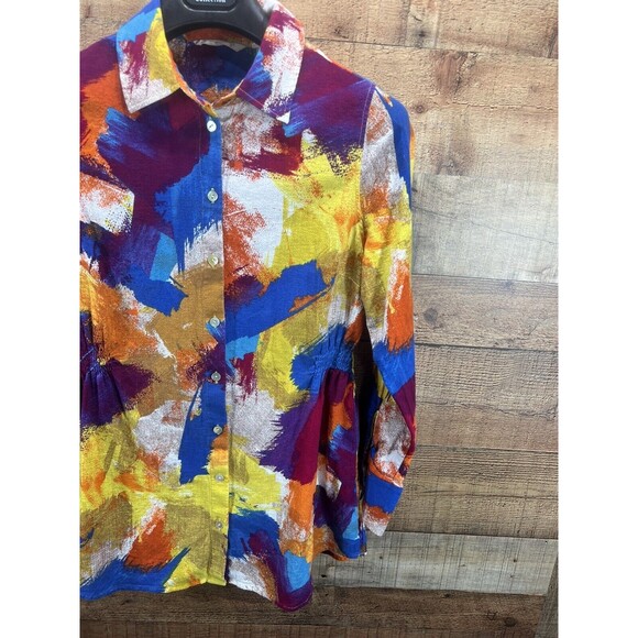 Soft Surroundings Women’s Painters Palette Gauze Brushstroke Top Small - Picture 8 of 12